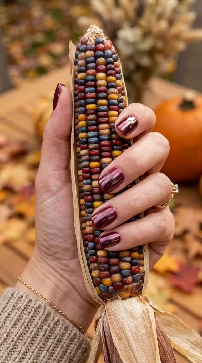 Glossy burgundy plum fall square nails Glossy burgundy plum fall square nails